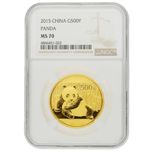 2015 One Ounce Panda Gold Coin NGC MS70