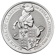 1oz Platinum Coin, Black Bull of Clarence - Queen's Beast 2019