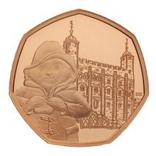 2019 Paddington at the Tower of London Fifty Pence Proof Gold Coin Boxed