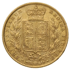 1868 Gold Sovereign Coin Queen Victoria Young Head Shield Back