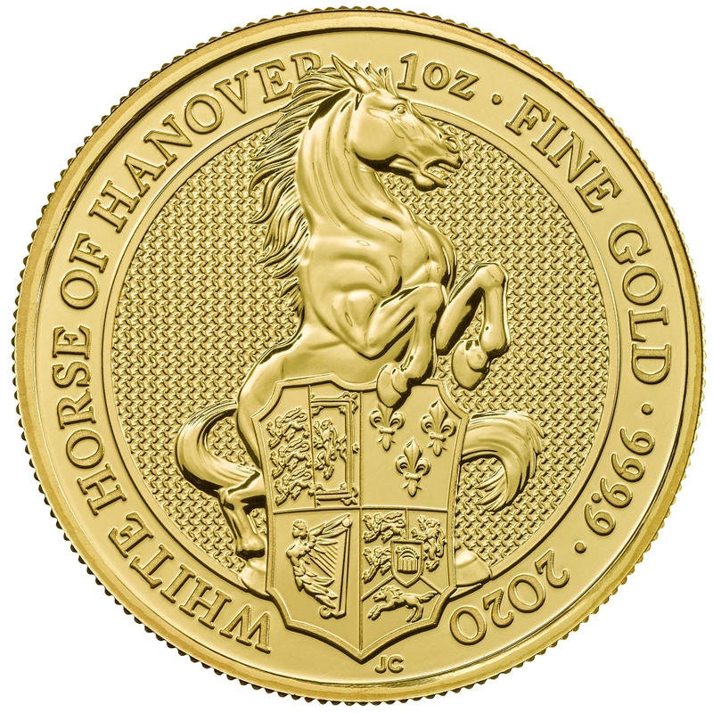 2020 1oz White Horse of Hanover Gold Coin Queen's Beasts PCGS MS69