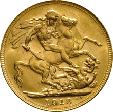 1918 Gold Sovereign - King George V - P