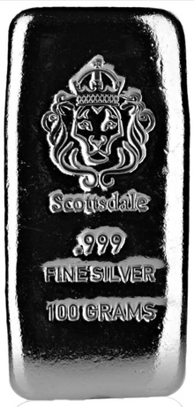 Scottsdale 100 Gram Silver Bar