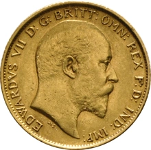 1907 Gold Half Sovereign Edward VII Melbourne