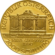 1990 1oz Austrian Gold Philharmonic Coin