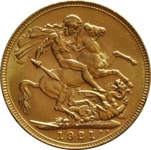 1921 Gold Sovereign - King George V - P