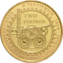 2004 Two Pound Proof Gold Coin: Steam Locomotive