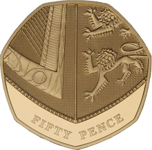 2008 Gold Proof Fifty Pence 50p Royal Shield