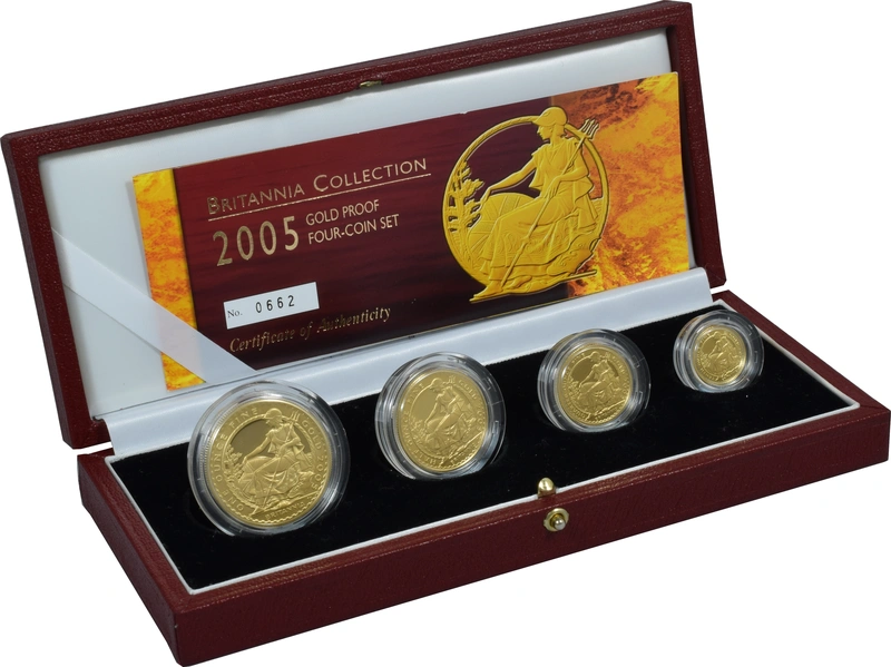 2005 Proof Britannia Gold 4-Coin Boxed Set