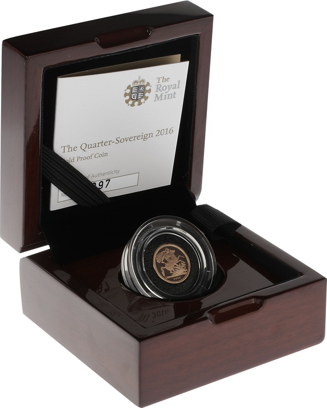 2016 Boxed Quarter Sovereign Gold Proof Coin