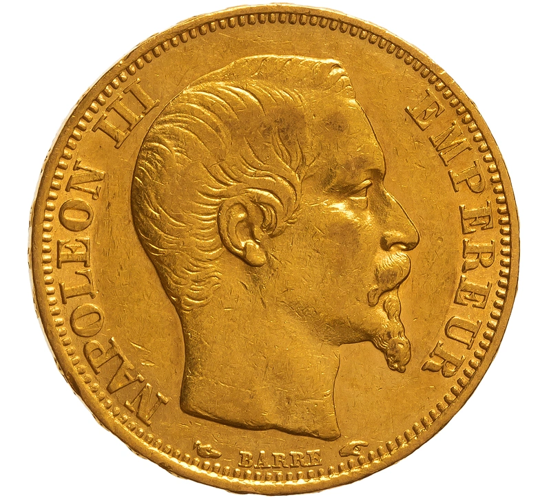 1853 20 French Francs Gold Coin Napoleon III A