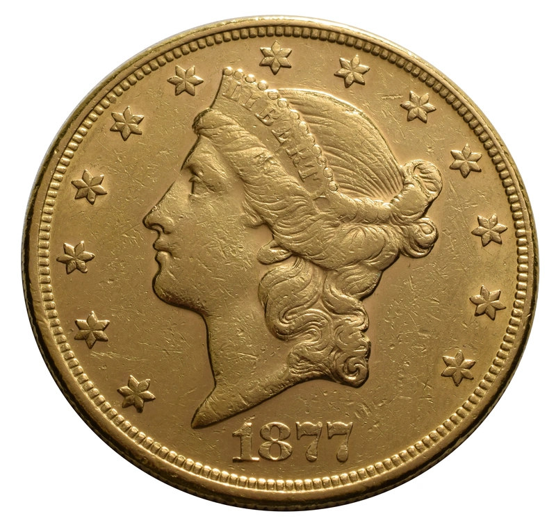 1877 $20 Gold Coin Double Eagle Liberty Head San Francisco