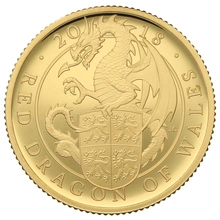 2018 Proof 1/4oz Red Dragon of Wales Gold Coin Queen's Beasts Boxed