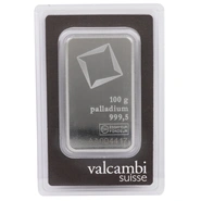 Valcambi 100 Gram Palladium Bar