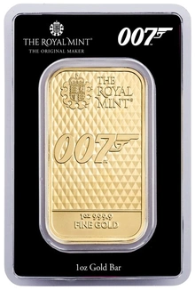 1oz Diamonds Are Forever James Bond 007 Gold Bar