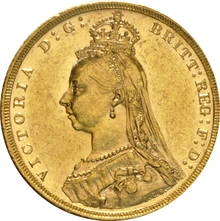 1889 Gold Sovereign - Victoria Jubilee Head - M