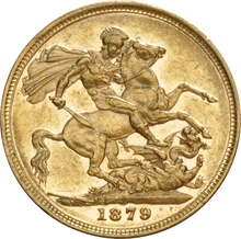 1879 Gold Sovereign - Victoria Young Head - S