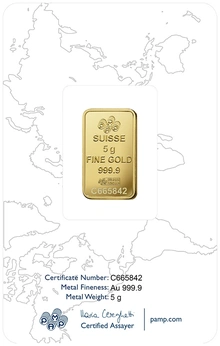 5g Gold Bar Rosa Minted PAMP