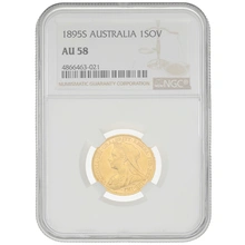 1895 Gold Sovereign Coin Queen Victoria Old Head Sydney NGC AU58