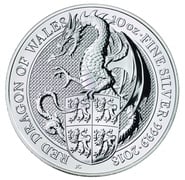 10oz Silver Coin, Red Dragon - Queens Beast 2018