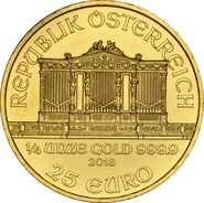 2018 Quarter Ounce Austrian Gold Philharmonic Coin