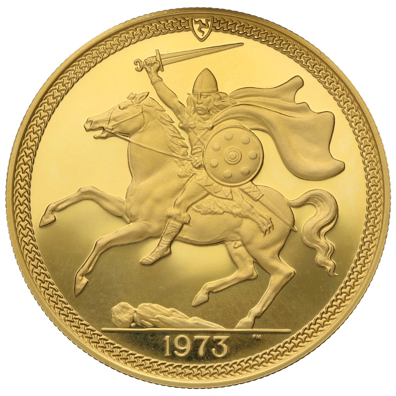 1973 - Gold £5 Proof Coin (Quintuple Sovereign) Isle Of Man