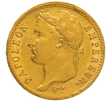 1811 20 French Francs - Napoleon (I) Laureate Head - W