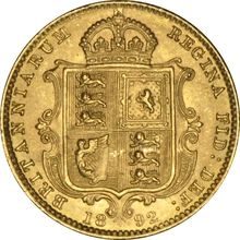 1892 Half Sovereign Victoria Jubilee Head Shield Back - London NGC MS63