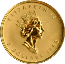 1998 Tenth Ounce Gold Canadian Maple