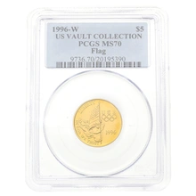 1996 Atlanta Olympic Flag Bearer - American Gold Commemorative $5 MS70 PCGS