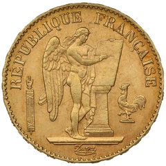1896 20 French Francs Gold Coin Guardian Angel Genius A