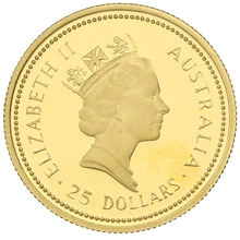1986 Proof Quarter Ounce Gold Australian Nugget