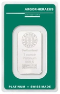 Argor Heraeus 1oz Platinum Bar