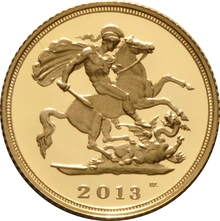 2013 Gold Half Sovereign Elizabeth II Fourth Head - Proof no box