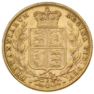 1878 Gold Sovereign - Victoria Young Head Shield Back- S