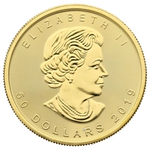 2019 Canadian Maple Leaf Gold Coin 1oz