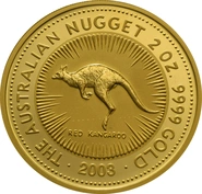 2003 2oz Australian Kangaroo Gold Nugget Coin