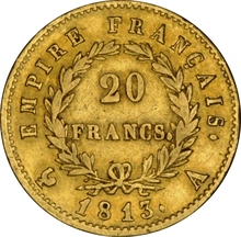 20 French Francs Gold Coin Napoleon I Laureate Head 1807-1815