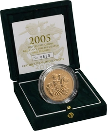 2005 Brilliant Uncirculated Gold Five Pound Coin (Quintuple Sovereign)