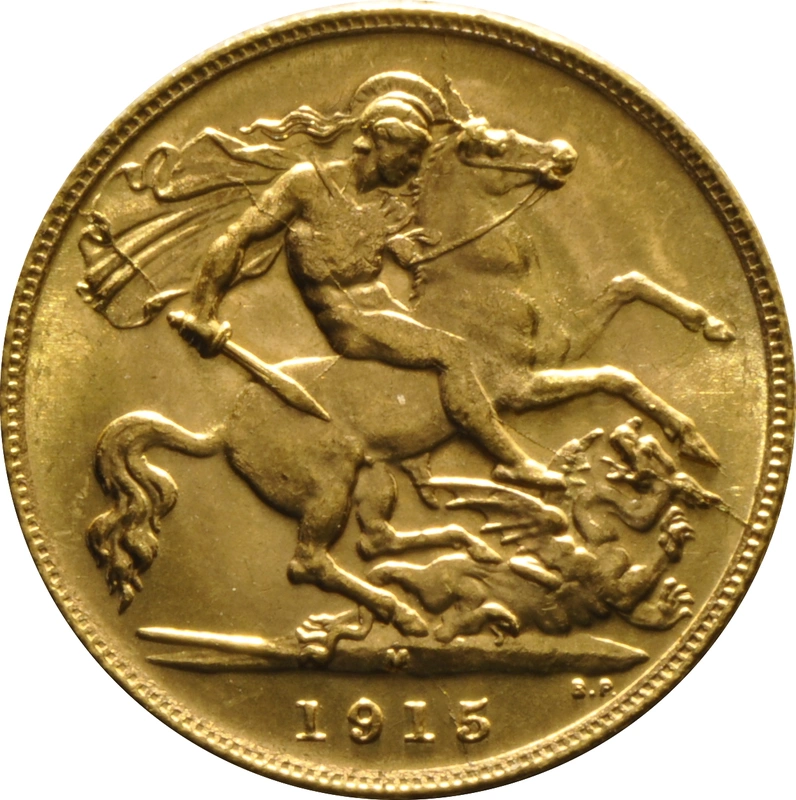 1915 Gold Half Sovereign George V Melbourne