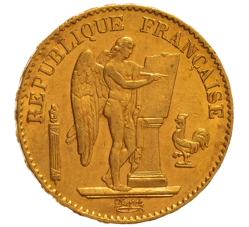 1874 20 French Francs - Guardian Angel - A