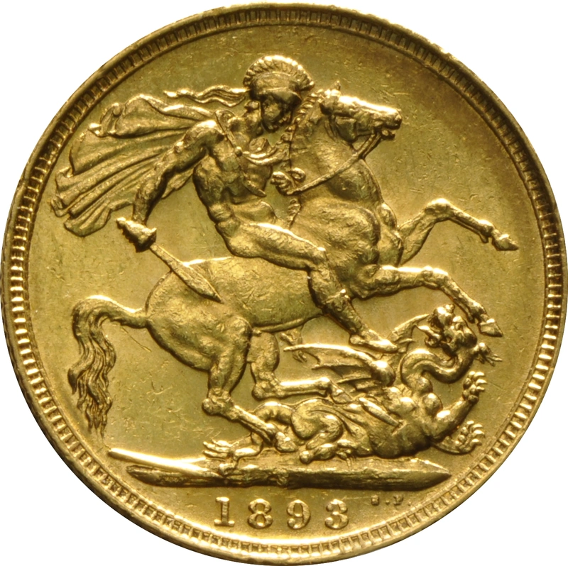 1893 Gold Sovereign - Victoria Jubilee Head - S