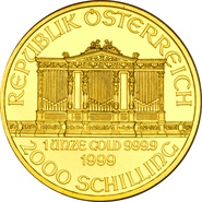 1999 1oz Austrian Gold Philharmonic Coin