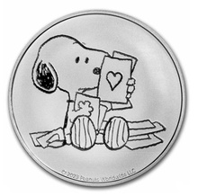 2023 Snoopy Valentine's Day Cards 1oz Silver Round