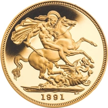 1991 Proof Gold Sovereign Boxed