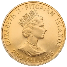 1990 Pitcairn Islands $250 Bicentenary of the First Settlement Gold Proof Coin Boxed