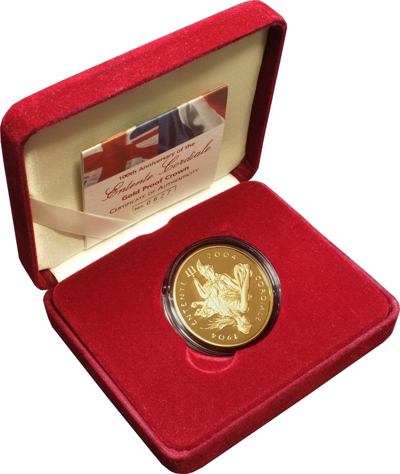 2004 - Gold Five Pound Proof Coin, Entente Cordiale