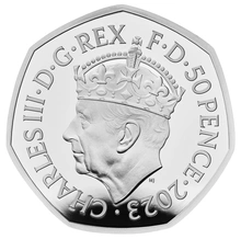 2023 50p Silver Coronation of King Charles III Proof Coin Boxed