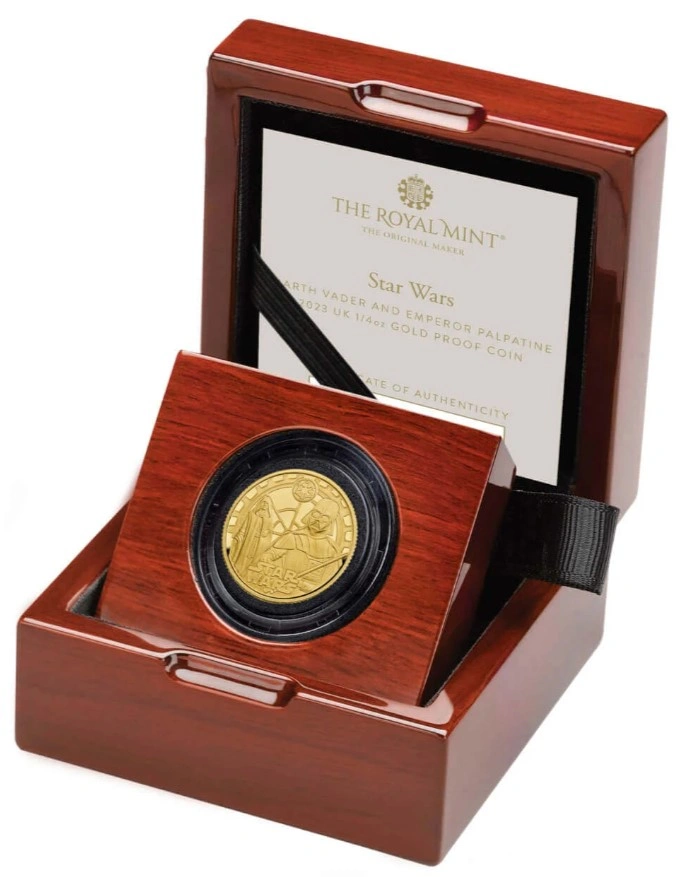 2023 Star Wars - Darth Vader & Emperor Palpatine 1/4oz Proof Gold Coin Boxed