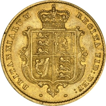 1858 Half Sovereign Victoria Young Head Shield Back - London NGC AU53